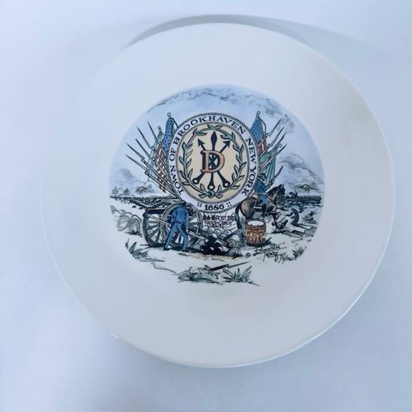 Delano Studios Town of Brookhaven New York Collector 1960 Plate Hand Colored VTG - Picture 9 of 9